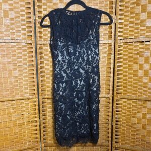 Nanette Lepore Black Lace Midi Dress